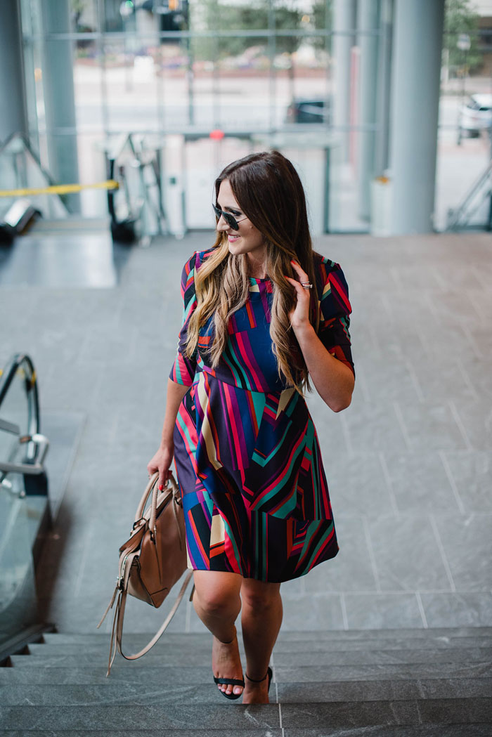 Blogger Mallory Fitzsimmons of Style Your Senses shows how to transition your work wardrobe from Summer to Fall with on trend colors.