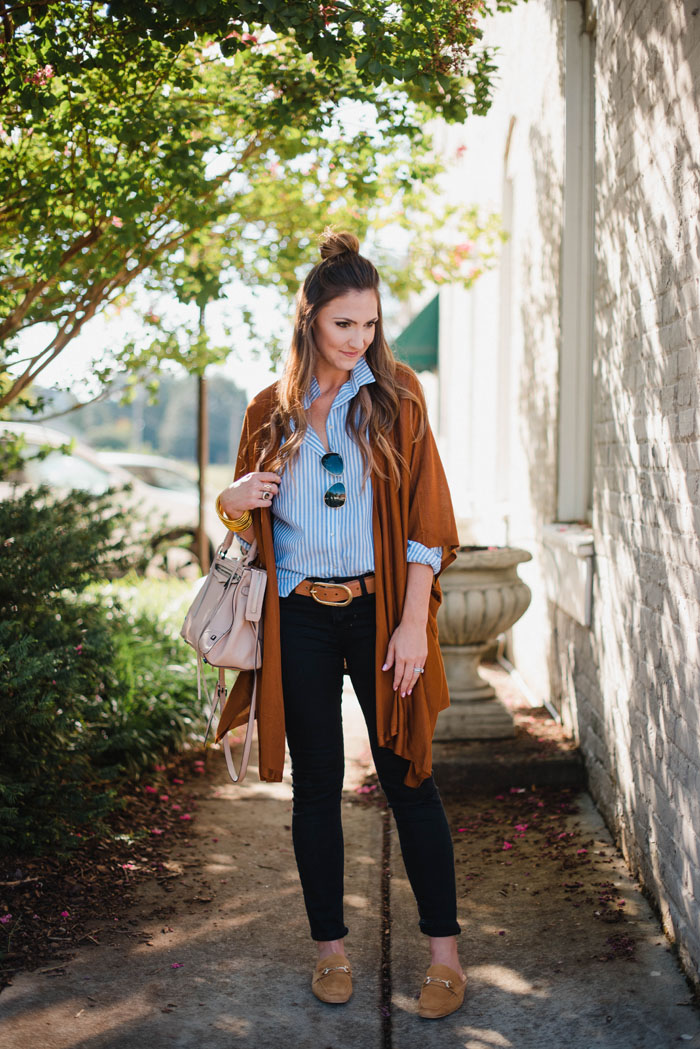 Striped Button Up Styled for Fall