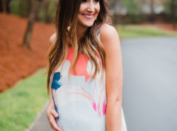 Floral shift dress for Spring | cute maternity outfit