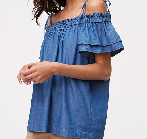 Chambray off the shoulder top