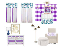 Bright and Bold baby girl nursery inspiration board