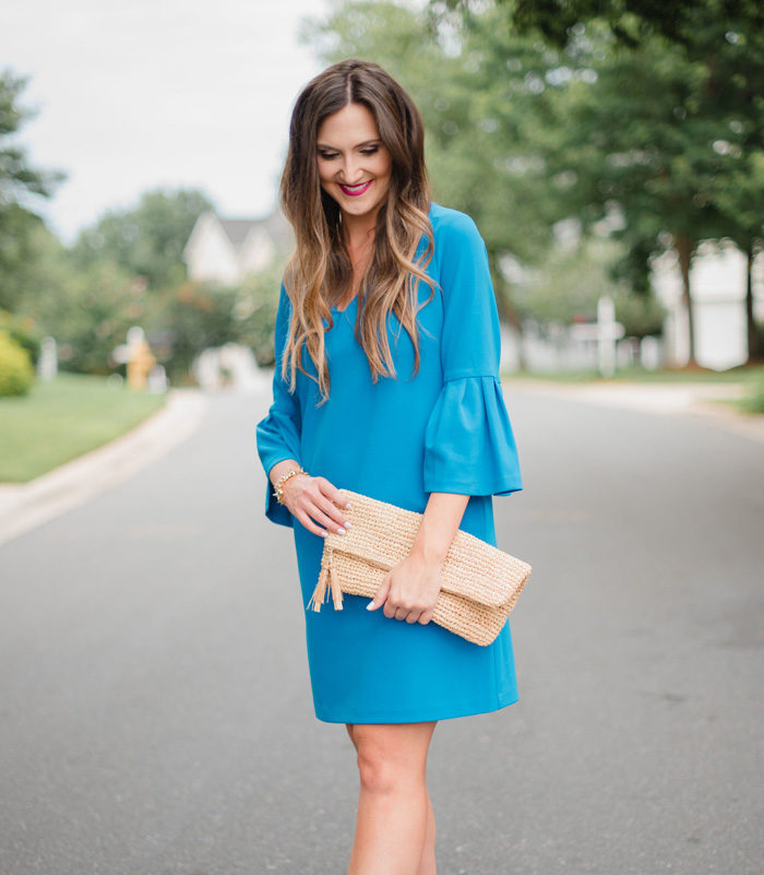 Blue Flutter Sleeve Dress | Style Your Senses