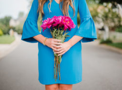 Flutter Sleeve Blue Donna Morgan Dress