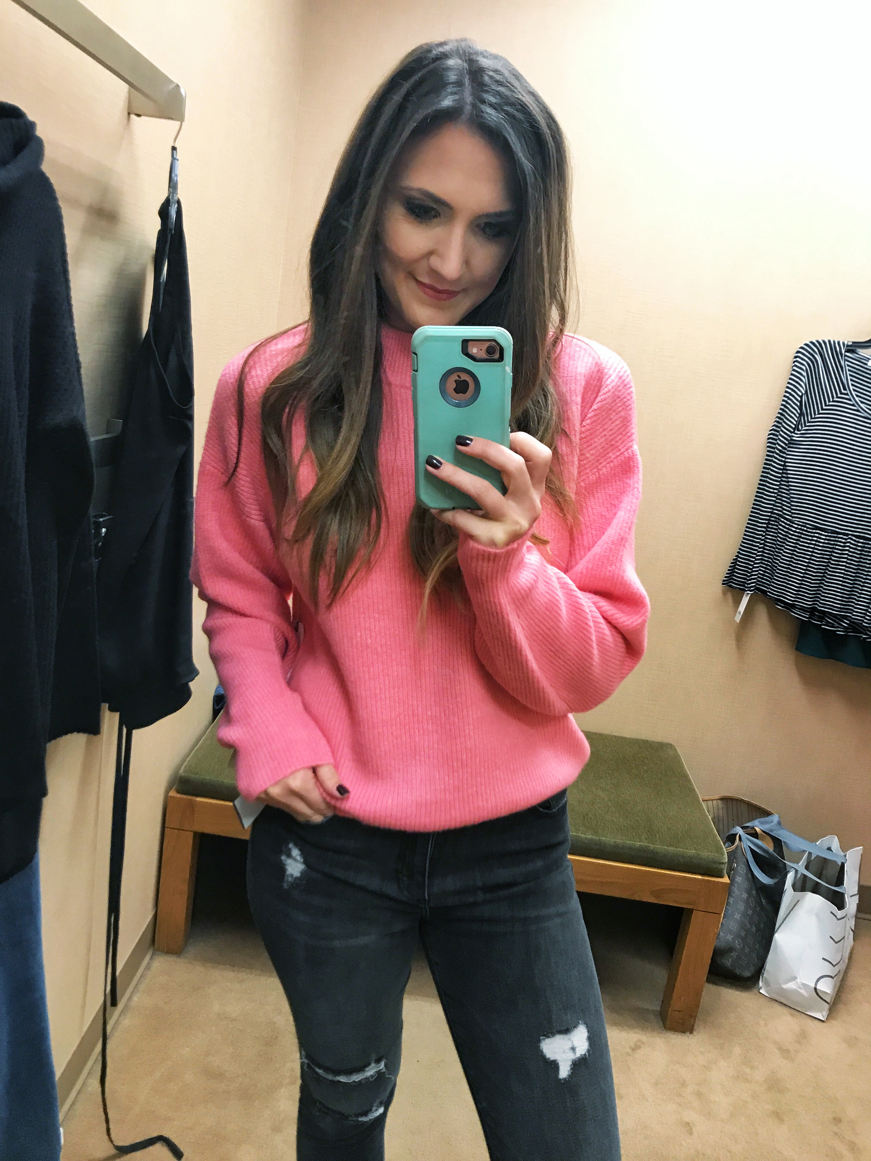 hot pink sweater