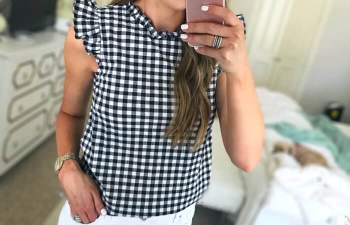 Gingham Top and the best white shorts