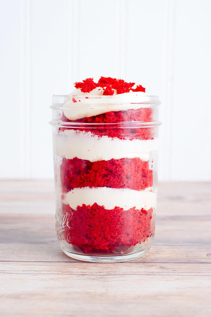 Red Velvet Cake in a Jar