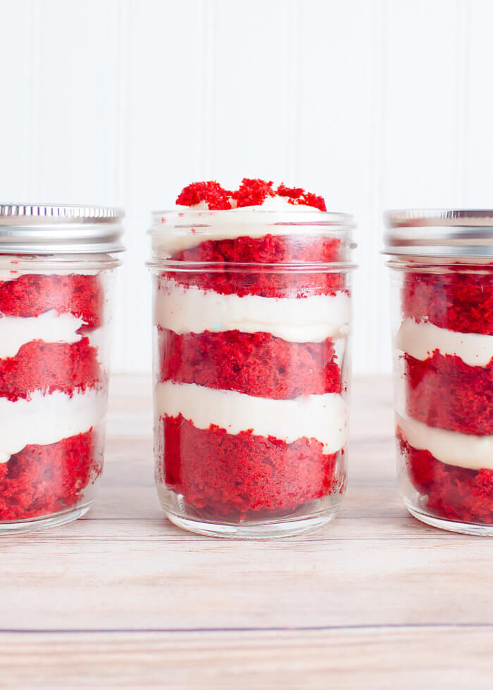Red Velvet Cake in a Jar