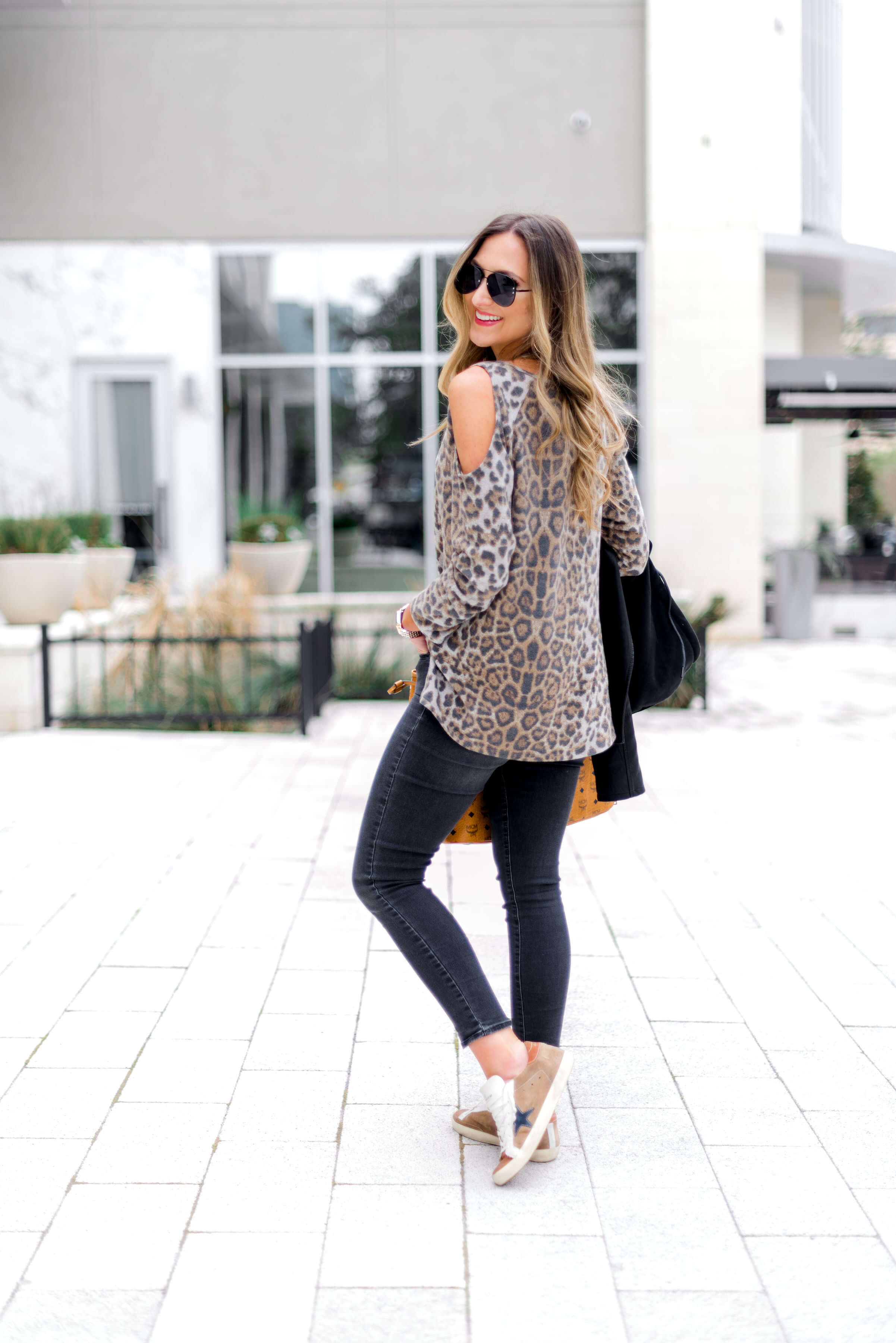 SHOP STYLE YOUR SENSES | LEOPARD TOP WITH BLACK JEANS AND MCM BAG