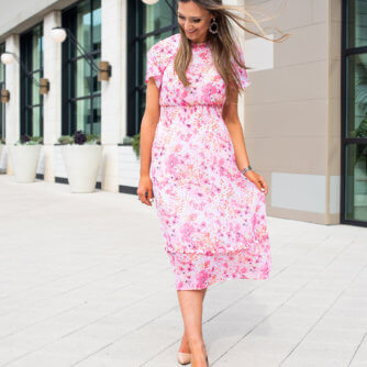 Feminine Floral Midi Dress from Marks and Spencer