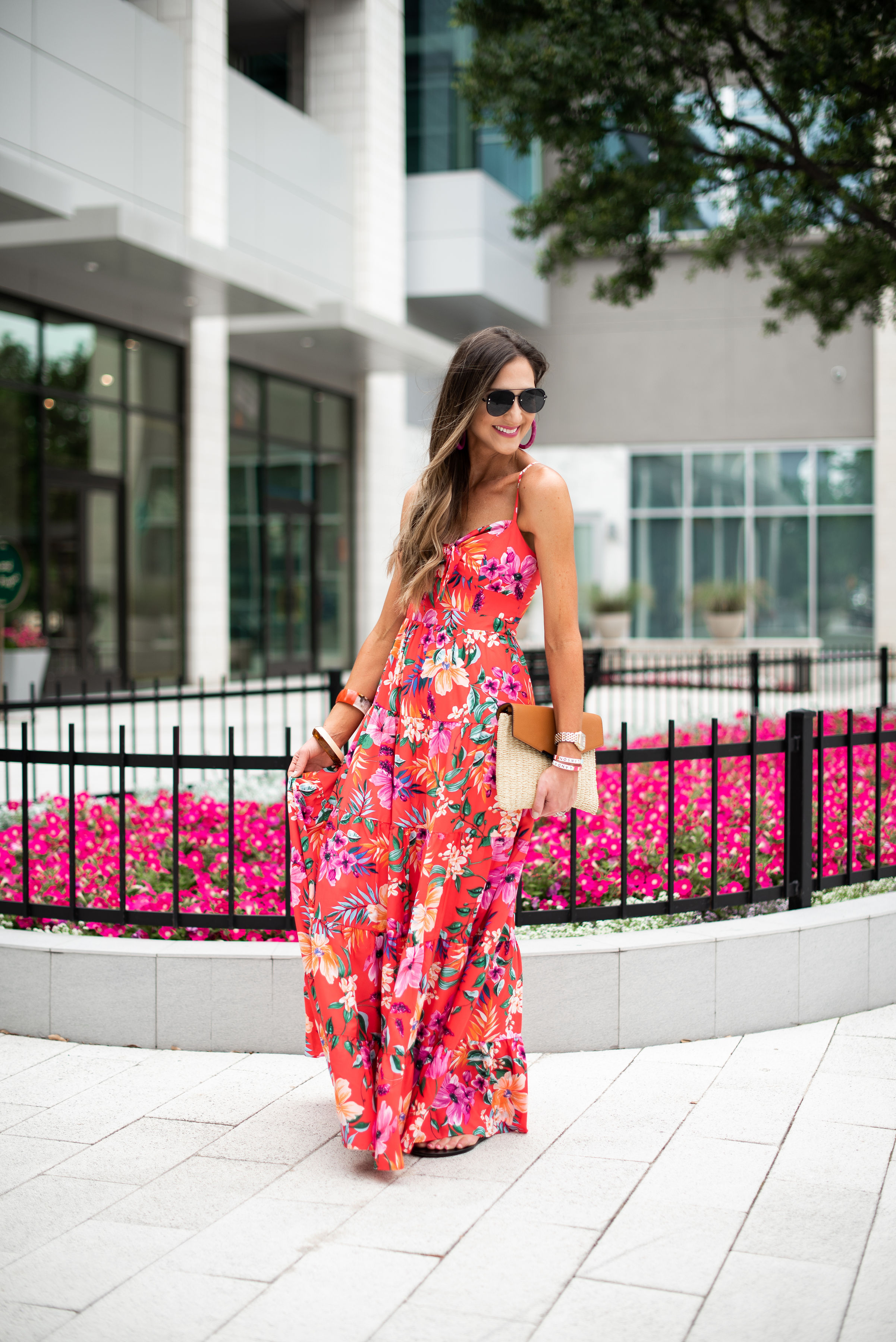 red floral summer maxi dress | Style your senses