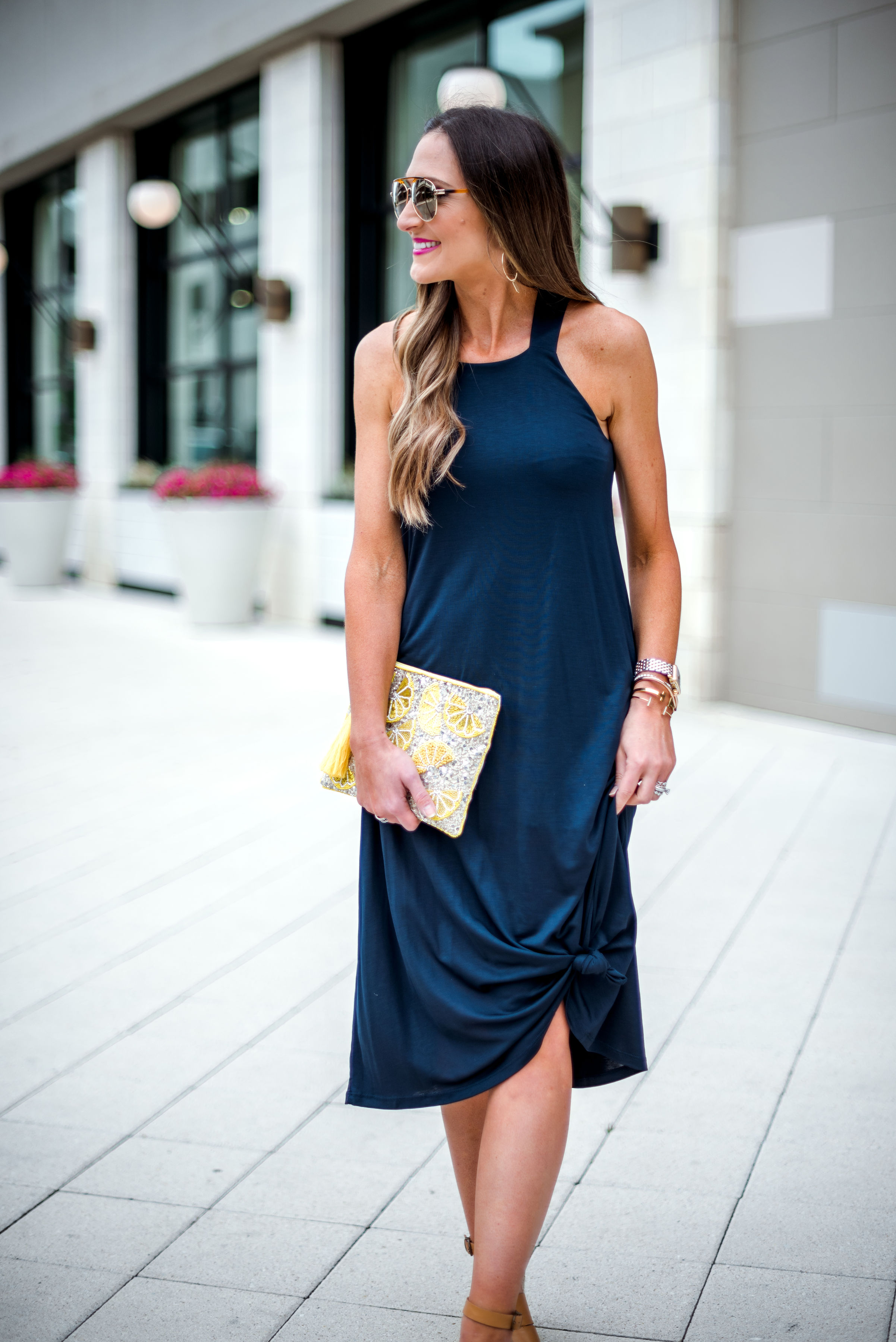 navy blue racerback dress | Marks and Spencer | Style Your Senses