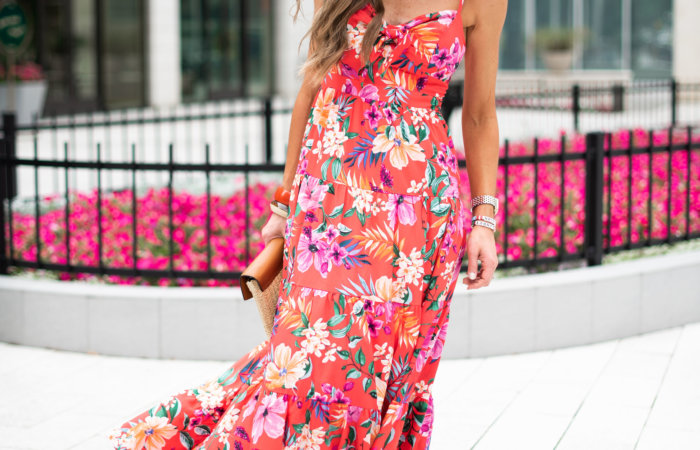 red floral summer maxi dress | Style your senses