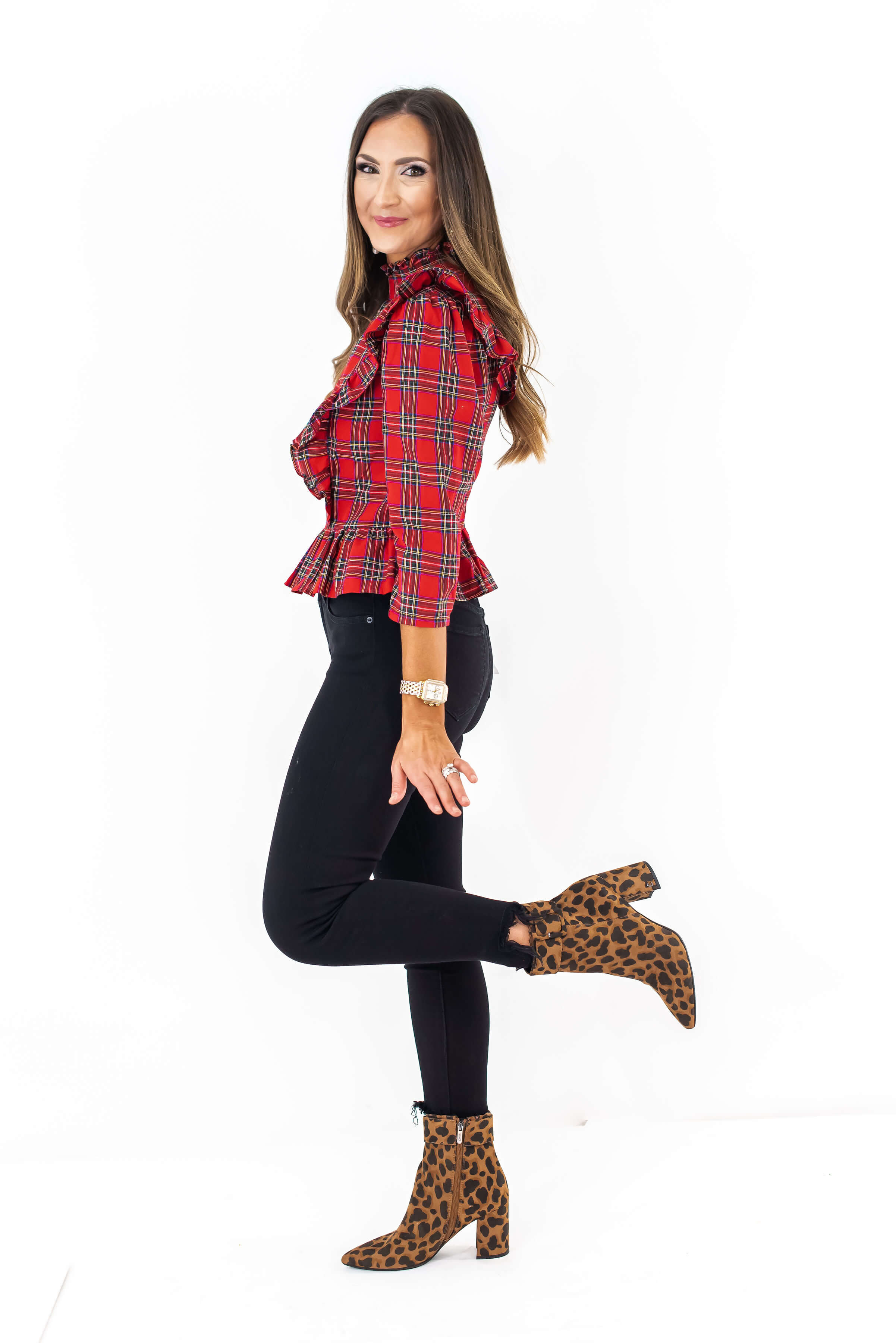 How to style leopard booties | Tartan Plaid Top | Last Call | Style Your Senses