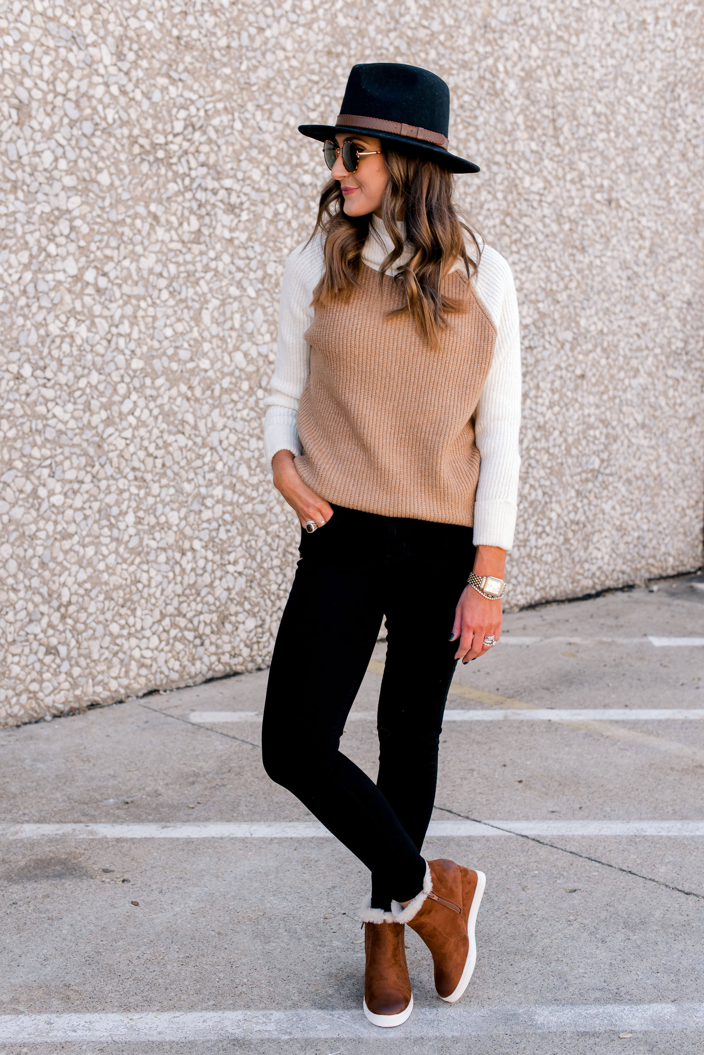 fall sweaters, fall outfit idea, thanksgiving outfit idea, style your senses, colorblock sweater